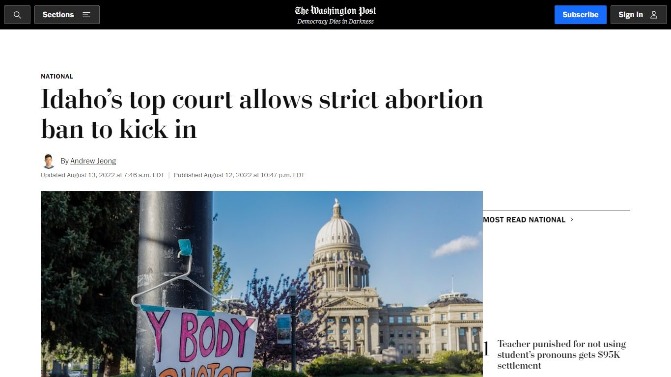 Idaho Supreme Court lets near-total abortion ban take effect - The ...